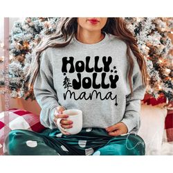 holly jolly mama svg, christmas mama svg png, christmas shirt svg, santa's favorite mama svg merry mama svg christmas ju