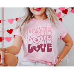 love svg, valentine's day svg, valentine shirt svg, heart svg, valentine svg, retro svg, stacked svg cut file for cricut