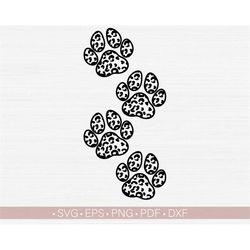 dog paw prints svg png, leopard print svg, cat svg, dog svg, animal paw print svg cut file for cricut, silhouette eps dx