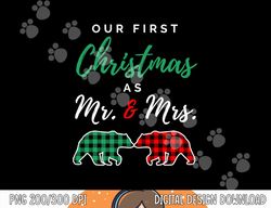 our first christmas as mr. and mrs. buffalo plaid bears 2021  png, sublimation