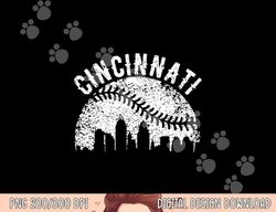 Cincinnati Vintage Baseball Tee Distressed Gameday Retro png, sublimation copy