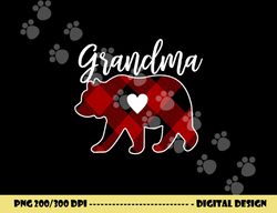 grandma bear christmas buffalo plaid red white & black png, sublimation copy