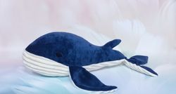 plush whale. big toy. animal stuffed. decor for the nursery. softie doll