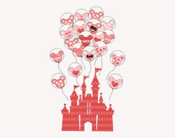 mouse balloon castle svg, valentine balloon svg, funny valen