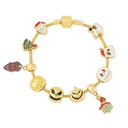 the nightmare before christmas charm bracelets jack skellington disney halloween decoration bangles beads pendant