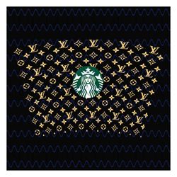 lv inspired full wrap for starbucks cold cup svg, trending svg, lv starbucks cup, lv starbucks svg, starbucks wrap svg,