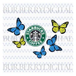 butterfly svg starbucks cup, full butterfly starbucks presized wrap svg, starbucks cup svg, starbucks svg files