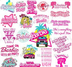 barbie png bundle, png logo, cricut digital download cut file, t-shirt png file