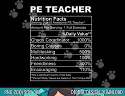 pe teacher nutrition facts physical education teacher  png, sublimation copy