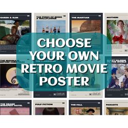 choose your own custom retro movie poster print | custom movie poster | retro vintage art print | gift art | home decor