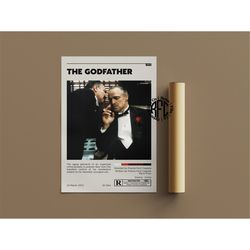the godfather retro movie poster print | minimalist movie poster | retro vintage art print | wall art | home decor