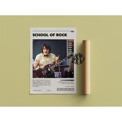 school of rock retro movie poster print | minimalist movie poster | retro vintage art print | wall art | home decor
