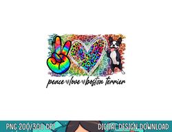 peace love boston terrier funny dog lover  png, sublimation copy