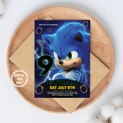 personalized file sonic invitation | sonic the hedgehog | sonic birthday, invitation png file only, digital download