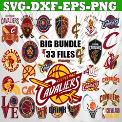 bundle 33 files cleveland cavaliers baseball team svg, cleveland cavaliers svg,  nba teams svg, nba svg, png, dxf, eps,