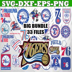 bundle 33 files philadelphia 76ers basketball team svg,philadelphia 76ers svg, nba teams svg, nba svg, png, dxf, eps, in