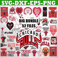 bundle 52 files chicago bulls basketball team svg, chicago bulls svg, nba teams svg, nba svg, png, dxf, eps, instant dow