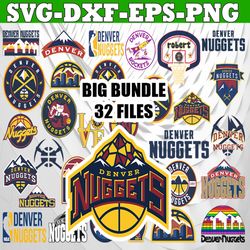 bundle 32 files denver nuggets basketball team svg, denver nuggets svg, nba teams svg, nba svg, png, dxf, eps, instant d