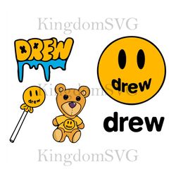 Justin Bieber Drew House Logo Svg Bundle, Trending Svg, Drew House Svg, Drew House Logo, Drew House Bear, Drew Fashion B