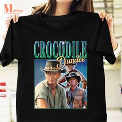 crocodile dundee homage t-shirt, crocodile shirt, comedy film shirt, 90s movie shirt, paul hogan shirt, michael dundee s