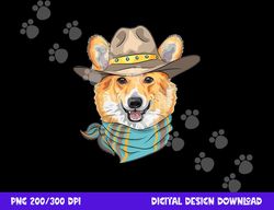 cute corgi dog wearing western cowboy hat  png, sublimation copy