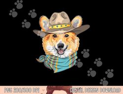 cute corgi dog wearing western cowboy hat  png, sublimation copy