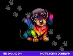cute dachshund wiener sausage dog mom dad colorful dachshund  png, sublimation copy