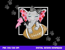 cute game day elephant women and girls football png, sublimation copy