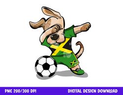 dabbing dog jamaica soccer jamaican flag football lover gift png, sublimation copy