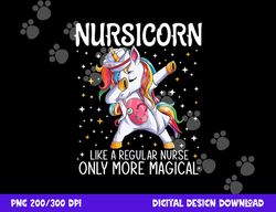 dabbing unicorn nursicorn funny nurse gift women men cna rn  png, sublimation copy