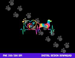 dachshund doxie weenie mom dad heartbeat tie dye dog gift  png, sublimation copy