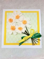 handmade greeting card, all occasion card, mother's day card, birthday card, card with daisies, card with 3d flowers