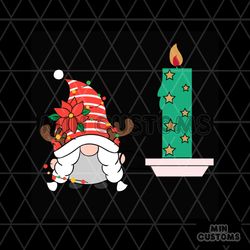 gnome christmas ornament candle svg, christmas svg, candle svg