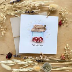 greeting card - full oflove - jar of hearts