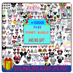 more than 100k disney svg pack, disney mega bundle, big bundle svg for cricut, disney svg, mickey svg, ultimate disney