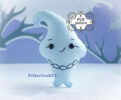 felt ghost pattern, felt halloween patterns, felt sewing pattern, felt toy pattern, felt patterns, pdf felt pattern