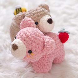 digital pdf pattern for original honeybear plushie -written in english with u.s. terminology