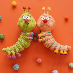 pipi the caterpillar crochet pattern by aquariwool crochet (crochet doll pattern/amigurumi pattern for baby gift)