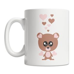 cute bear with hearts mug - cute i love bears mug - cute bear gift idea - funny bear mug - cute bear lover mug