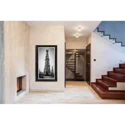 old well drilling rig photo print oil well derrick oil gusher field  photo wall photo steampunk old photograph home deco