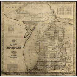 old michigan map vintage 1856 old map of michigan old antique restoration style map lake house housewarming gift michiga