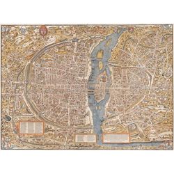 giant paris wall map vintage historic old world map of paris france circa 1550 fine art print giclee poster