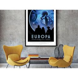 europa nasa poster exoplanet 2016 nasa/jpl space travel poster space art great gift idea astronomy kids room office man