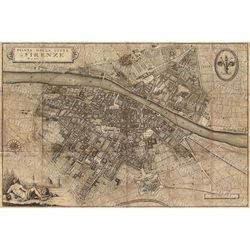 old map of florence italy 1847 florence map up to 42x56' (107x143cm) map of firenze old world restoration  style italy w