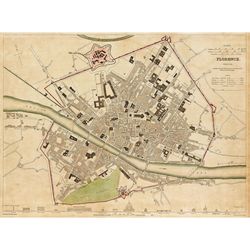 old map of florence italy 1835 florence map vintage map of firenze old world restoration  style italy wall map large map