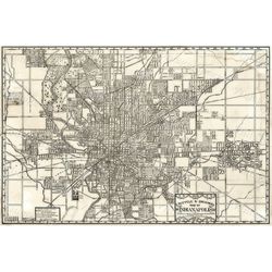 indianapolis map large 1899 vintage historic indianapolis indiana bicycle map antique restoration decor style wall map f