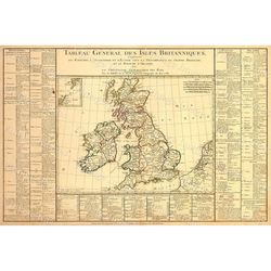 british isles scotland map large 1783 vintage antique map of western europe ireland decorator style wall decor historic