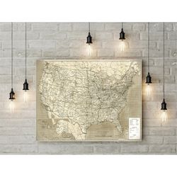 large united states executive wall map united states of america map poster travel map usa map print map of the us wall a