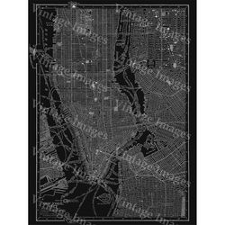 new york city manhattan street map 1910 historic black and white street map architectural blueprint style wall  map fine