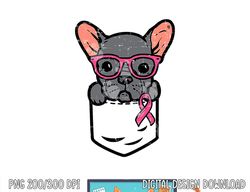 pocket french bulldog pink ribbon breast cancer awareness  png, sublimation copy